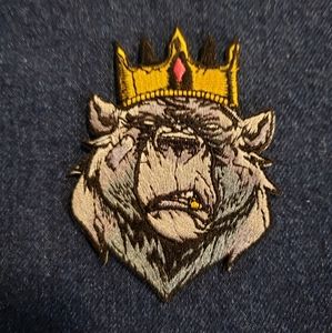King Bear Embroidered Iron-On Patch